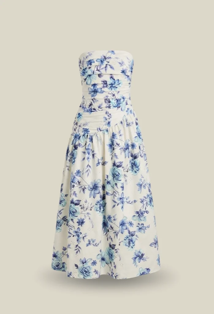 Vestido Capri - Celeste Floreado
