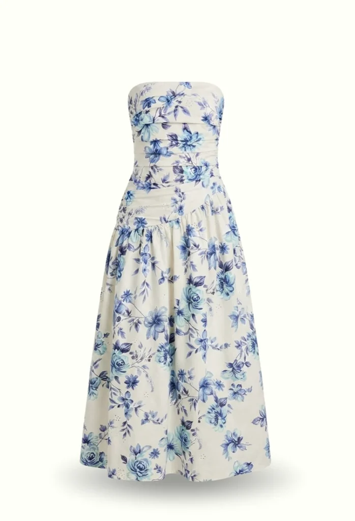 Vestido Capri - Celeste Floreado
